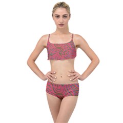 Pattern Saying Wavy Layered Top Bikini Set by Sudhe