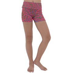 Pattern Saying Wavy Kids  Lightweight Velour Yoga Shorts by Sudhe