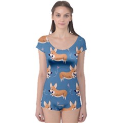 Corgi Patterns Boyleg Leotard  by Sudhe