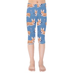 Corgi Patterns Kids  Capri Leggings  by Sudhe