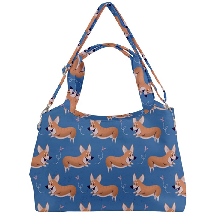 Corgi Patterns Double Compartment Shoulder Bag