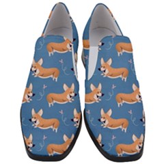 Corgi Patterns Women Slip On Heel Loafers by Sudhe