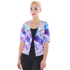 Crystal Wave Pattern Design Cropped Button Cardigan by Sudhe