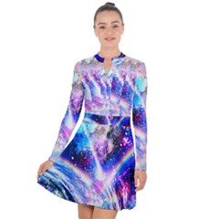 Crystal Wave Pattern Design Long Sleeve Panel Dress by Sudhe