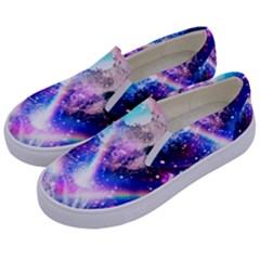 Crystal Wave Pattern Design Kids  Canvas Slip Ons by Sudhe