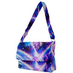 Crystal Wave Pattern Design Full Print Messenger Bag by Sudhe