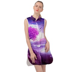 Fantasy World Sleeveless Shirt Dress