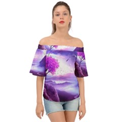 Fantasy World Off Shoulder Short Sleeve Top by Sudhe