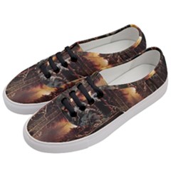 Sunset In The Frozen Winter Forest Women s Classic Low Top Sneakers by Sudhe