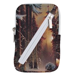 Sunset In The Frozen Winter Forest Belt Pouch Bag (small) by Sudhe