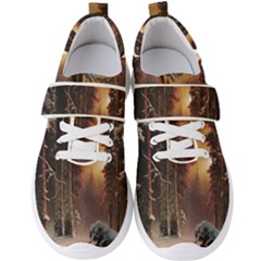 Sunset In The Frozen Winter Forest Men s Velcro Strap Shoes by Sudhe