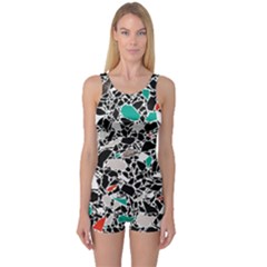 Illustration Abstract Pattern One Piece Boyleg Swimsuit by Sudhe