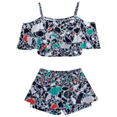 Illustration Abstract Pattern Kids  Off Shoulder Skirt Bikini by Sudhe