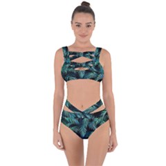 Palms Pattern Design Bandaged Up Bikini Set  by Sudhe