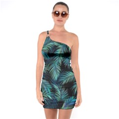 Palms Pattern Design One Soulder Bodycon Dress by Sudhe