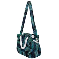 Palms Pattern Design Rope Handles Shoulder Strap Bag by Sudhe