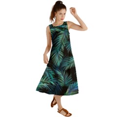 Palms Pattern Design Summer Maxi Dress by Sudhe