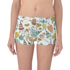 Surface Pattern  Vintage Christmas Ornaments Reversible Boyleg Bikini Bottoms