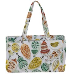 Surface Pattern  Vintage Christmas Ornaments Canvas Work Bag by Sudhe