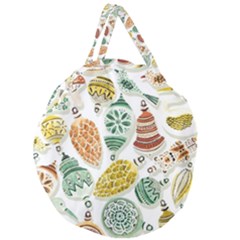 Surface Pattern  Vintage Christmas Ornaments Giant Round Zipper Tote by Sudhe