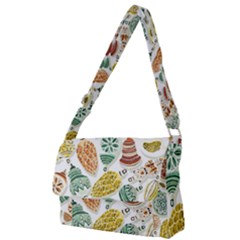 Surface Pattern  Vintage Christmas Ornaments Full Print Messenger Bag by Sudhe