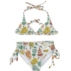 Surface Pattern  Vintage Christmas Ornaments Kids  Classic Bikini Set