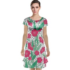 Flora Floral Flower Flowers Pattern Cap Sleeve Nightdress