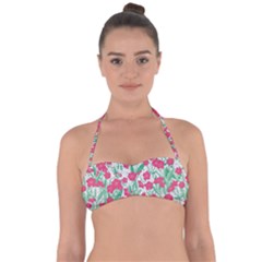 Flora Floral Flower Flowers Pattern Halter Bandeau Bikini Top