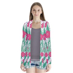 Flora Floral Flower Flowers Pattern Drape Collar Cardigan by Sudhe