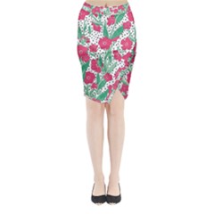 Flora Floral Flower Flowers Pattern Midi Wrap Pencil Skirt