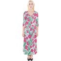 Flora Floral Flower Flowers Pattern Quarter Sleeve Wrap Maxi Dress View1