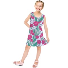 Flora Floral Flower Flowers Pattern Kids  Tunic Dress by Sudhe