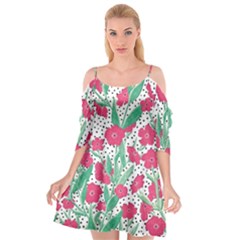 Flora Floral Flower Flowers Pattern Cutout Spaghetti Strap Chiffon Dress by Sudhe