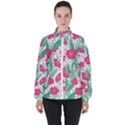 Flora Floral Flower Flowers Pattern Women s High Neck Windbreaker View1