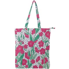 Flora Floral Flower Flowers Pattern Double Zip Up Tote Bag