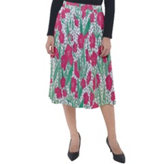 Flora Floral Flower Flowers Pattern Classic Velour Midi Skirt 