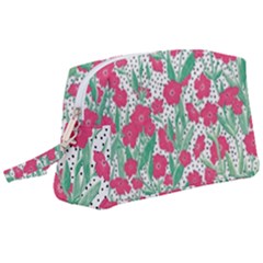 Flora Floral Flower Flowers Pattern Wristlet Pouch Bag (large)