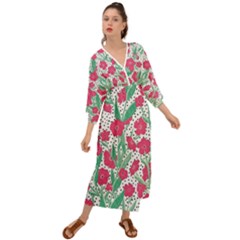 Flora Floral Flower Flowers Pattern Grecian Style  Maxi Dress