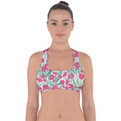 Flora Floral Flower Flowers Pattern Cross Back Hipster Bikini Top 