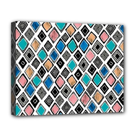 Diamond Shapes Pattern Deluxe Canvas 20  X 16  (stretched)