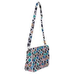 Diamond Shapes Pattern Shoulder Bag With Back Zipper by Sudhe