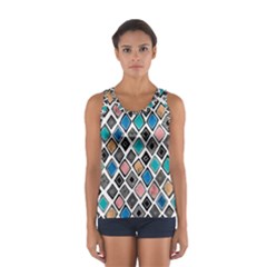 Diamond Shapes Pattern Sport Tank Top 