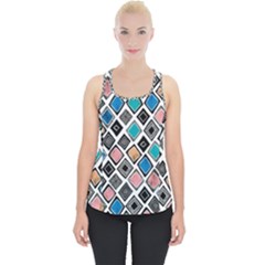 Diamond Shapes Pattern Piece Up Tank Top by Sudhe