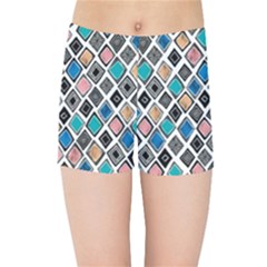 Diamond Shapes Pattern Kids  Sports Shorts