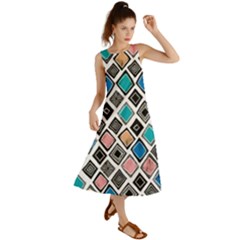 Diamond Shapes Pattern Summer Maxi Dress