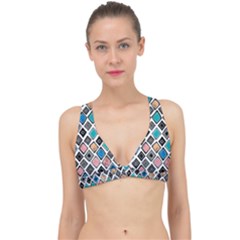 Diamond Shapes Pattern Classic Banded Bikini Top