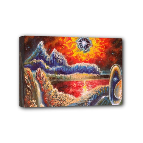 Sci Fi  Landscape Painting Mini Canvas 6  X 4  (stretched) by Sudhe