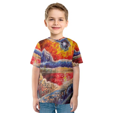 Sci Fi  Landscape Painting Kids  Sport Mesh Tee by Sudhe