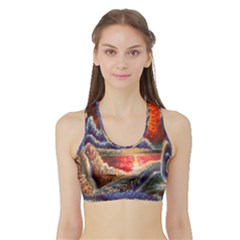 Sci Fi  Landscape Painting Sports Bra With Border by Sudhe