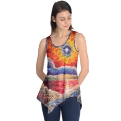 Sci Fi  Landscape Painting Sleeveless Tunic by Sudhe